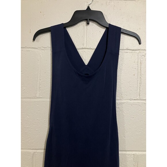 Donna Karan Active Midi-length Dress Womens Round-Neck Stretch Size XS Navy - Picture 12 of 16